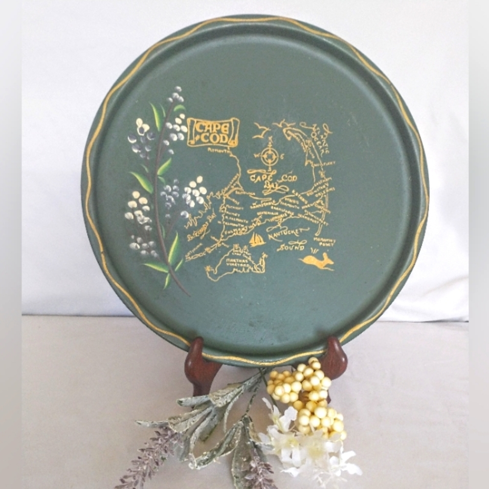 Mid Century "Nashco Products N.Y." - Hand Painted Metal Tray